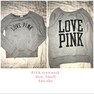 PINK crew neck Small